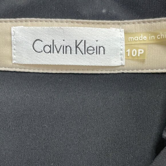 Calvin Klein Women's Black Dress Snap Button Waist Accents Size 10P - Picture 8 of 10